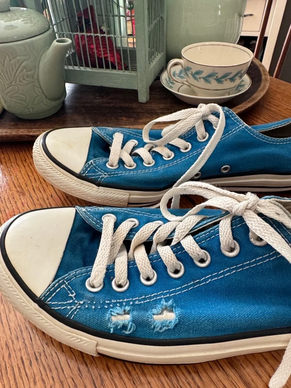 Converse Chuck Taylors Low Top Unisex All Star Sneakers Blue  - Men’s Size 9 - Picture 5 of 6